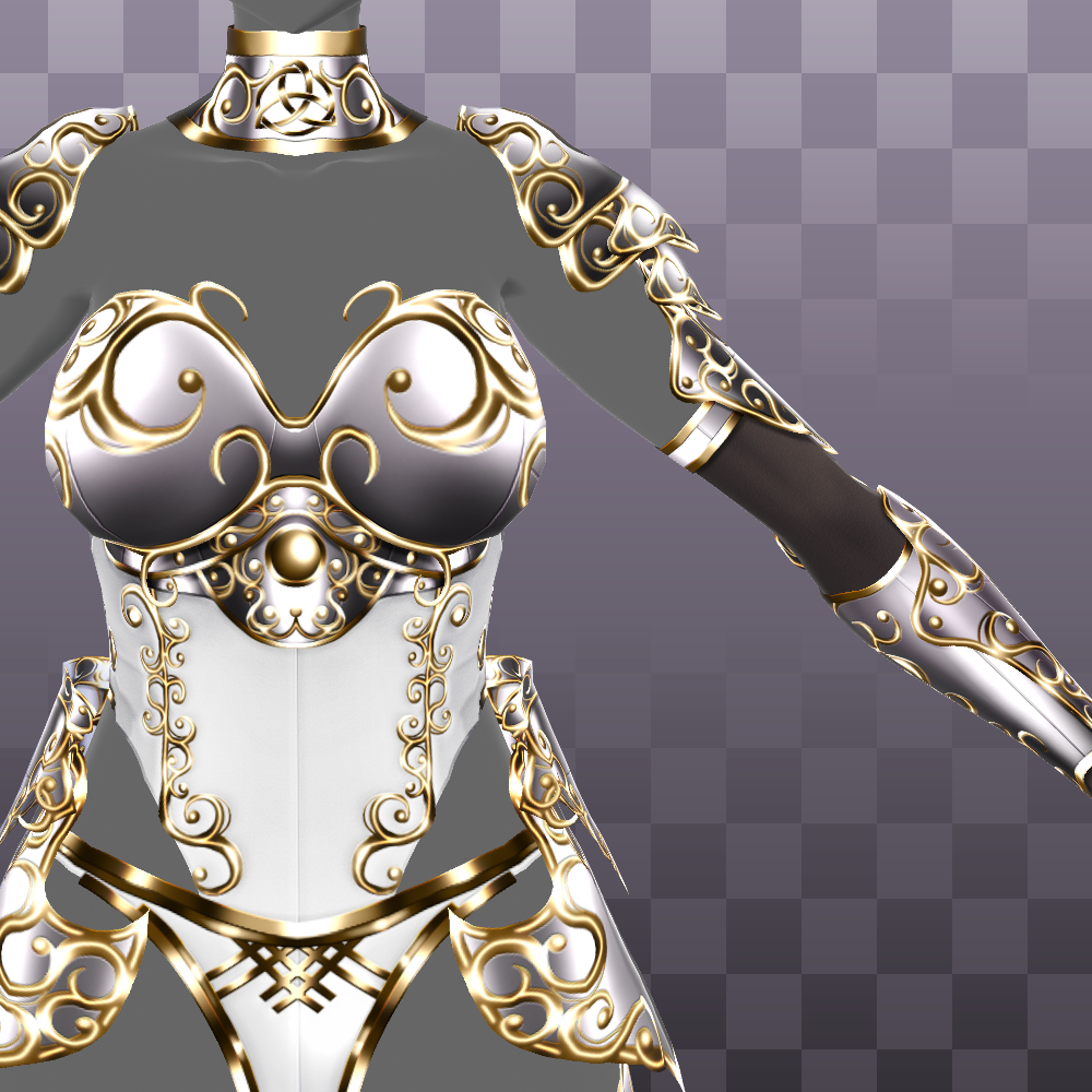 [XWear対応] VRoid用 8x3色展開 騎士鎧 トリニティ - Knight Armor 