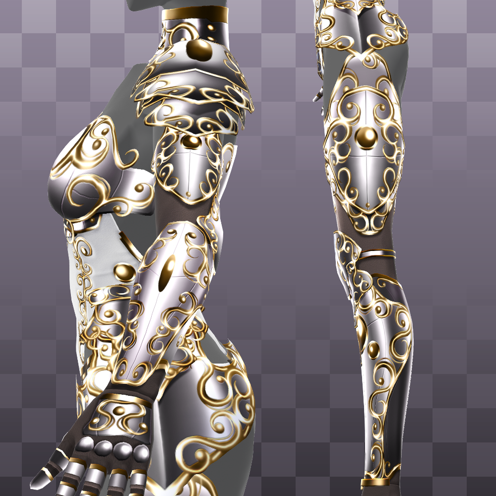 [XWear対応] VRoid用 8x3色展開 騎士鎧 トリニティ - Knight Armor 