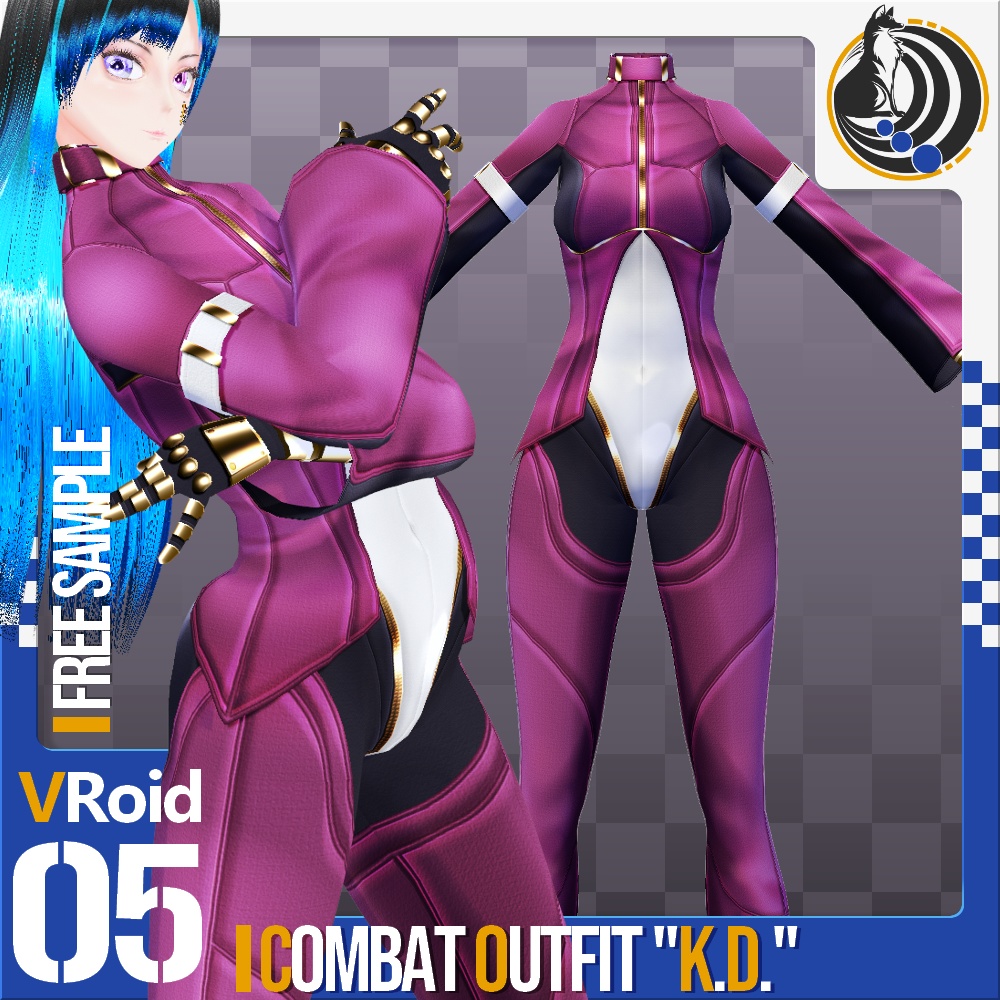 [XWear対応] VRoid用 10色展開 コンバットアウトフィット "クーラ ダイアモンド" - Combat Outfit "Kula Diamond" 10Colors