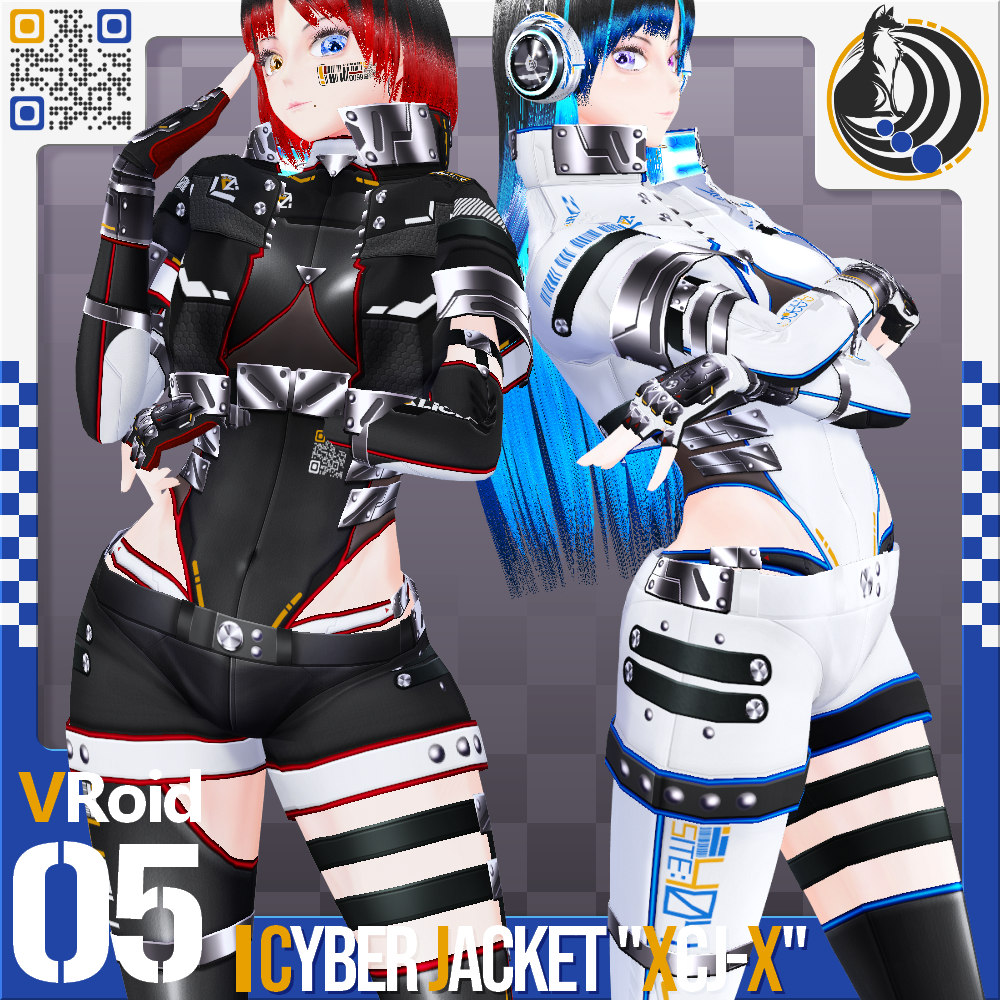 [XWear対応][発光可能] VRoid用 8色展開 サイバージャケット 