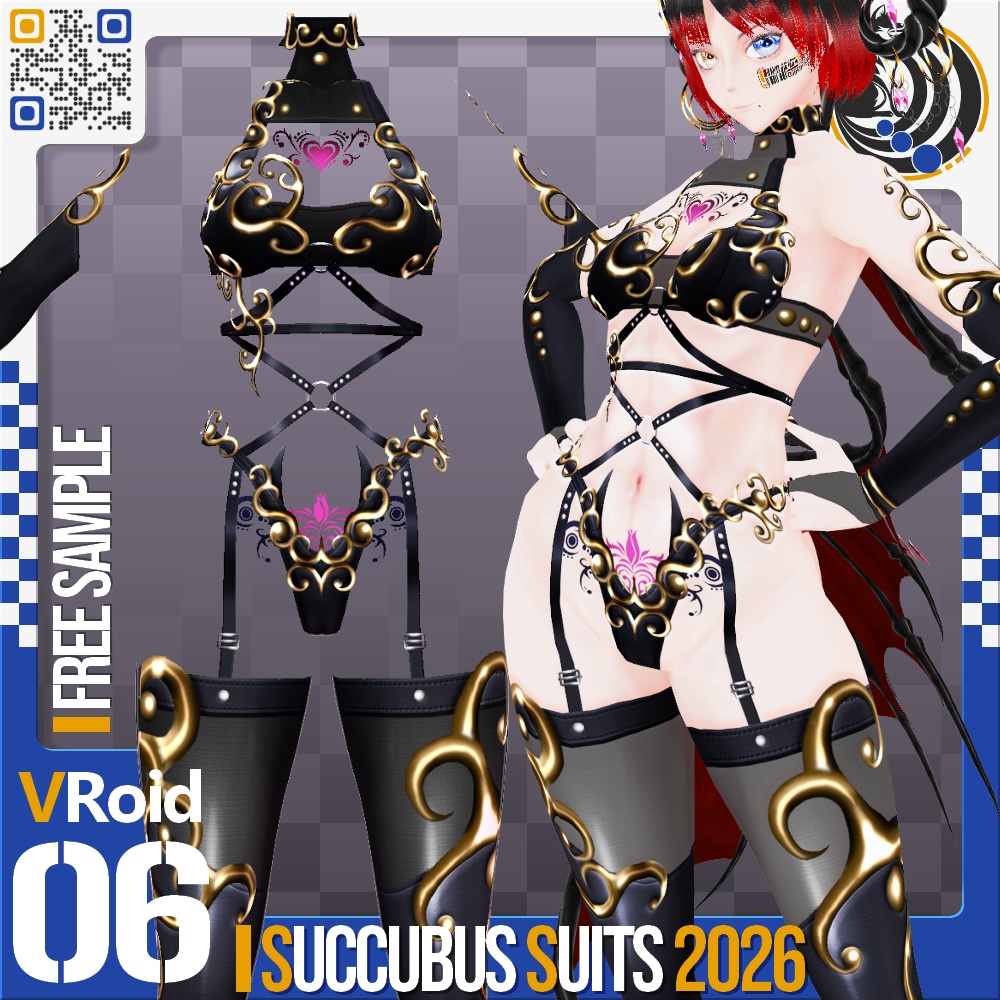 [XWear対応] VRoid用 7色展開 サキュバススーツ 2026 - Succubus Suits 2026 7Colors
