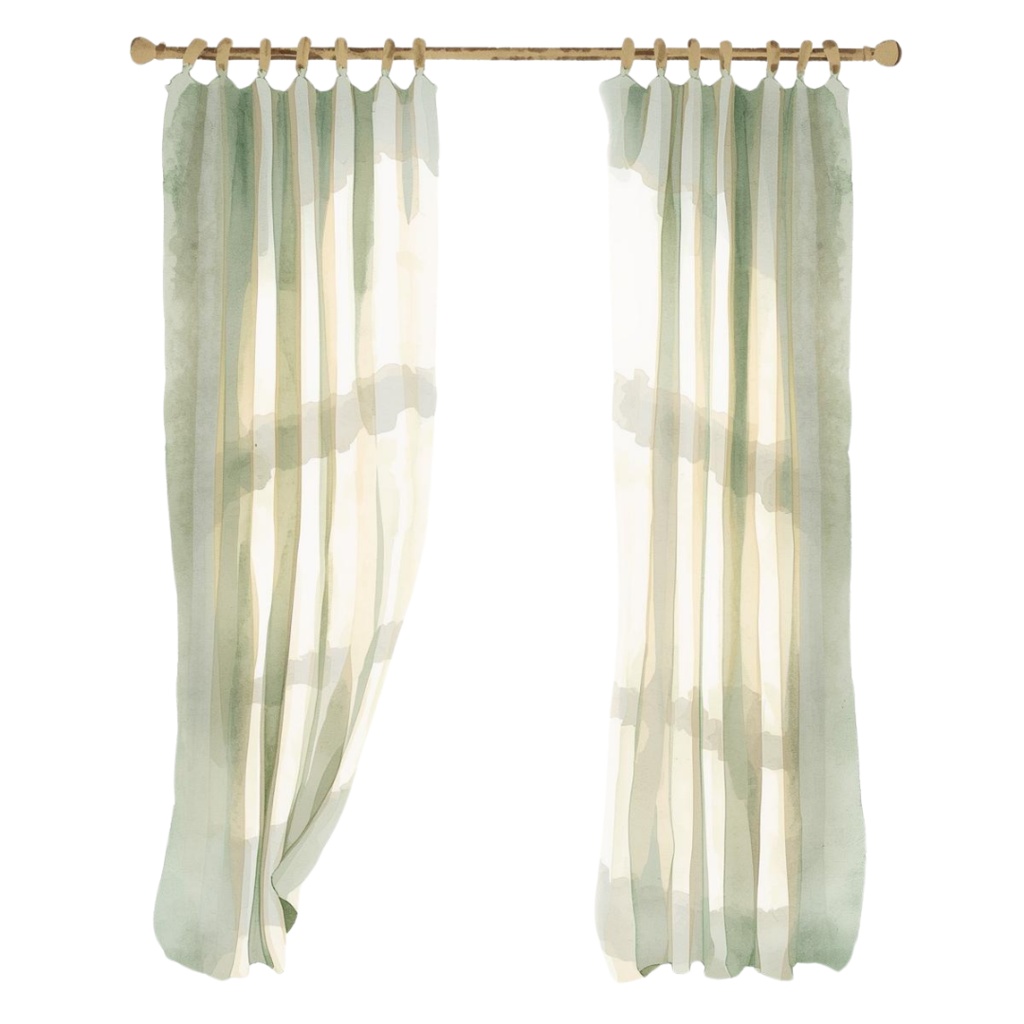 くすみグリーン朝ルーティンモチーフ水彩クリップアート(10点)