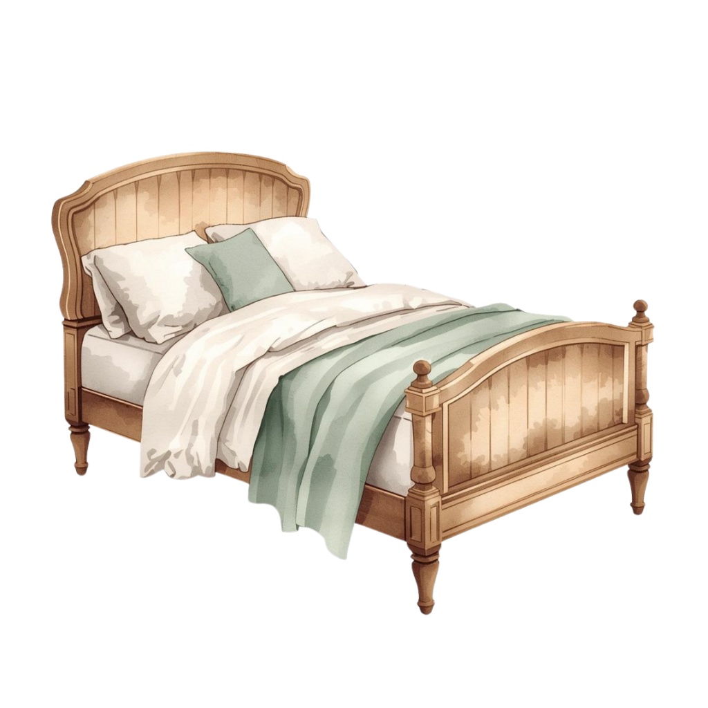 くすみグリーン朝ルーティンモチーフ水彩クリップアート(10点)