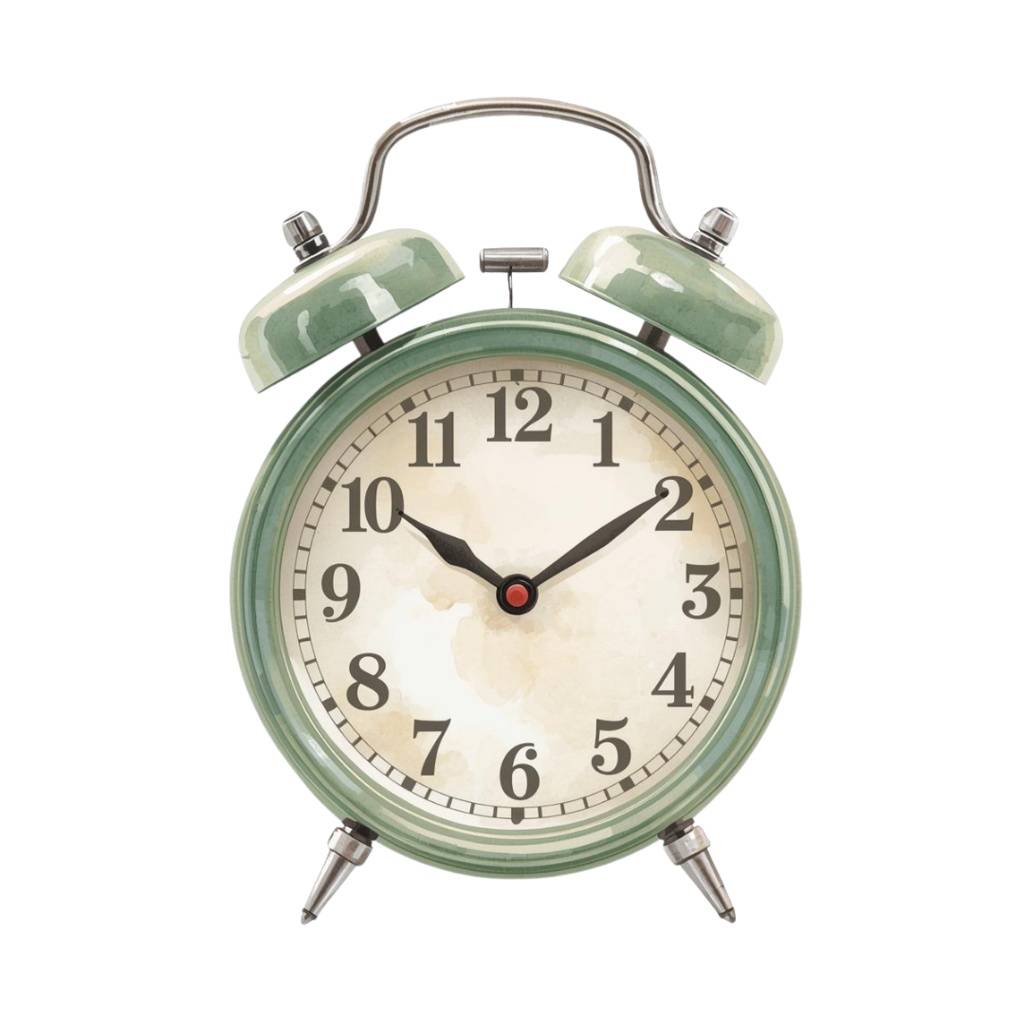 くすみグリーン朝ルーティンモチーフ水彩クリップアート(10点)