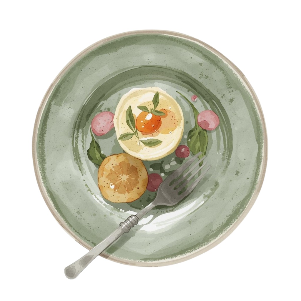 おうちカフェ vol.2|くすみグリーンの水彩クリップアート10点セット