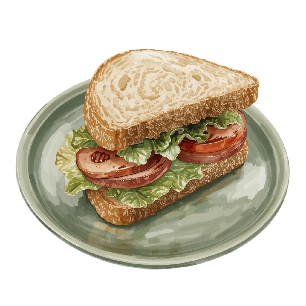 おうちカフェ vol.2|くすみグリーンの水彩クリップアート10点セット