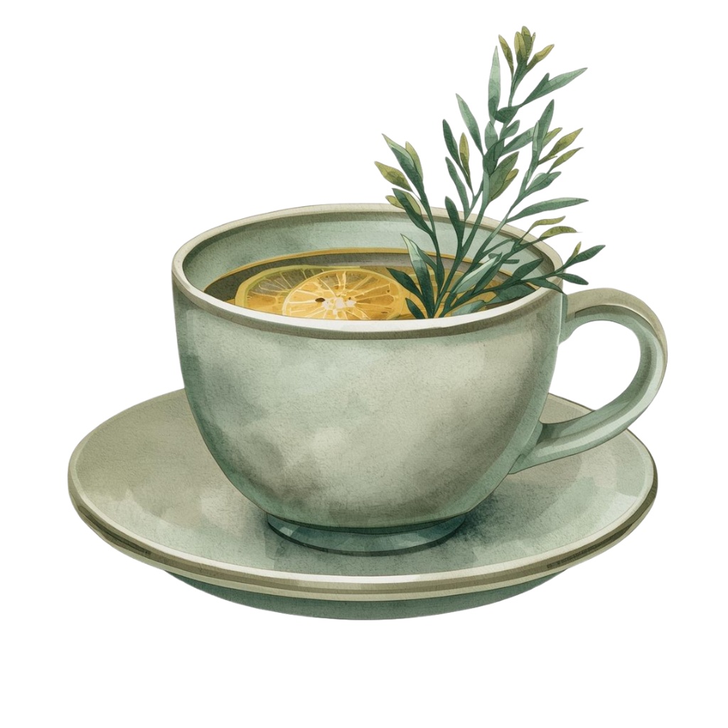 おうちリラックスvol.2|くすみグリーンの水彩クリップアート10点セット