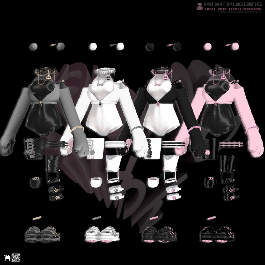 【2アバター対応】わんわん♡wangwnag♡【VRChat向け衣装モデル】