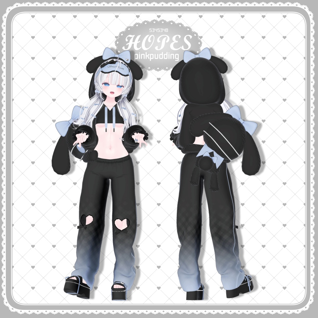 【4アバター対応】 HOPES 【VRChat向け衣装モデル】(!Clothes+Hair!)