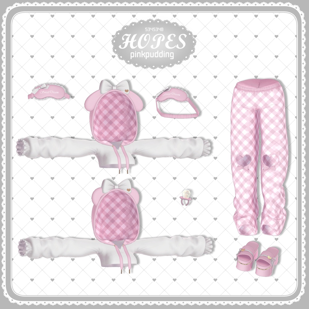 【4アバター対応】 HOPES 【VRChat向け衣装モデル】(!Clothes+Hair!)