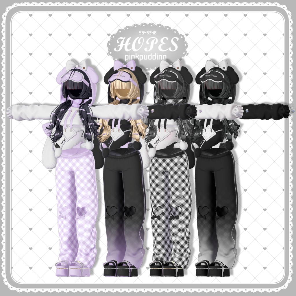 【4アバター対応】 HOPES 【VRChat向け衣装モデル】(!Clothes+Hair!)