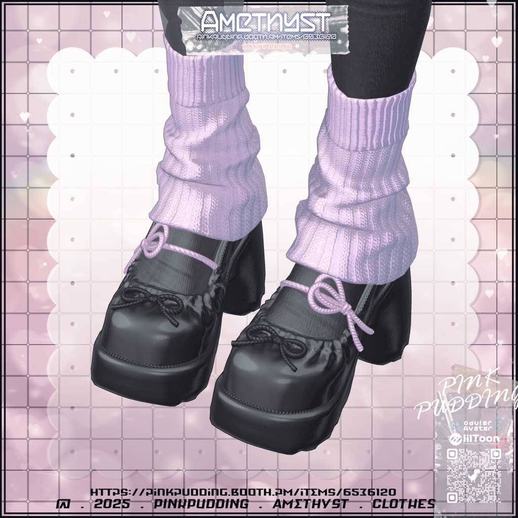 【7アバター対応】 ♡ 𝐀𝐦𝐞𝐭𝐡𝐲𝐬𝐭 ♡ 【VRChat向け衣装モデル】