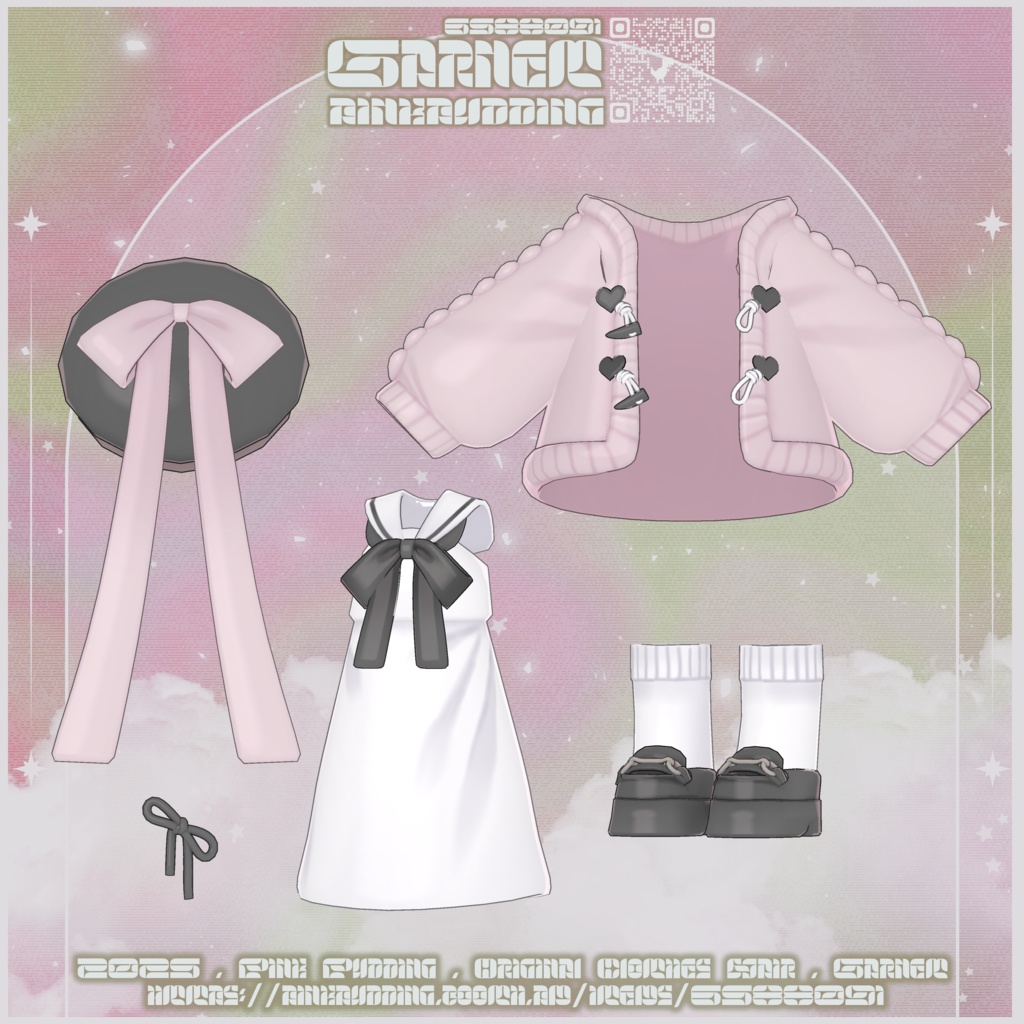 【キプフェル専用】 ♡ 𝐆𝐚𝐫𝐧𝐞𝐭 ♡ 【VRChat向け衣装+ヘアモデル】