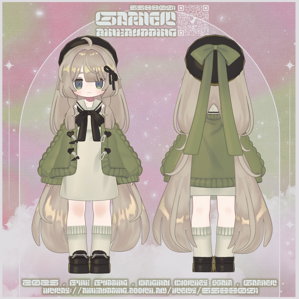 【キプフェル専用】 ♡ 𝐆𝐚𝐫𝐧𝐞𝐭 ♡ 【VRChat向け衣装+ヘアモデル】