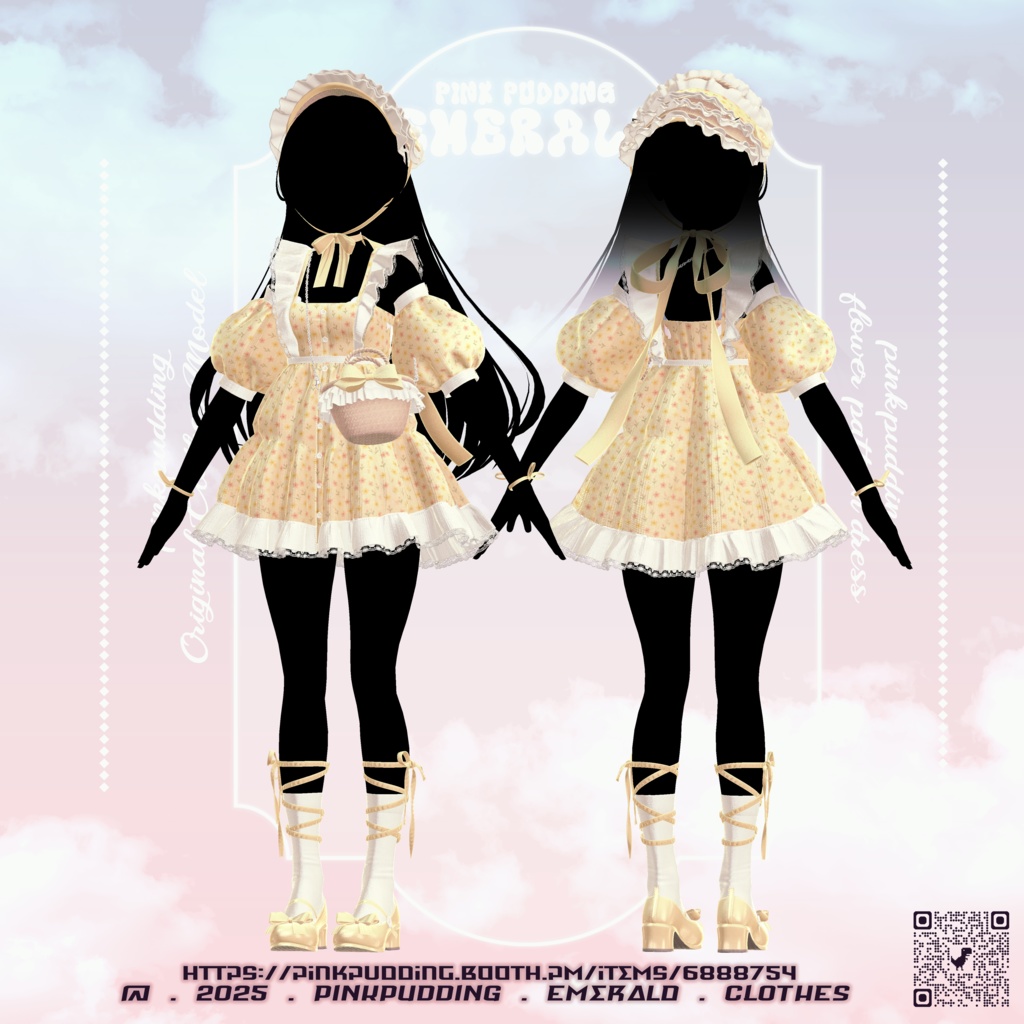 【10アバター対応】 ♡ 𝐄𝐦𝐞𝐫𝐚𝐥𝐝 ♡ 【VRChat向け衣装モデル】