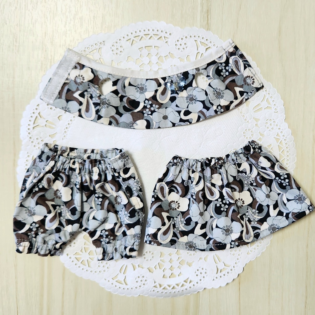 ぬいぐるみ服 お花柄のお洋服セット