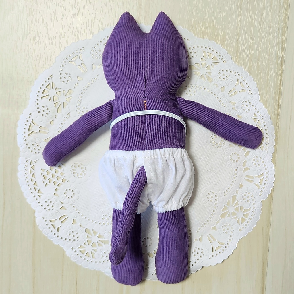 ぬいぐるみ おきがえねこちゃん・むらさき色