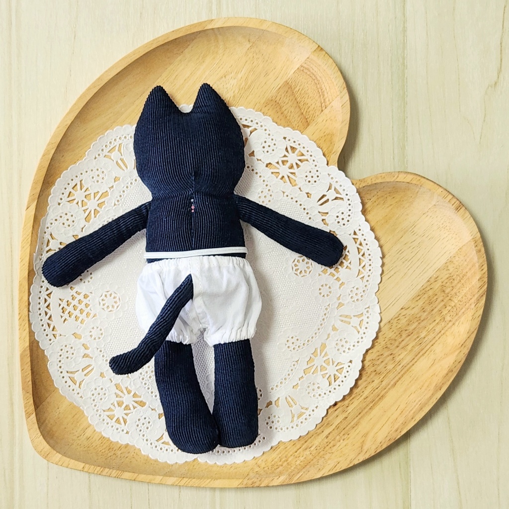 ぬいぐるみ おきがえねこちゃん 紺色