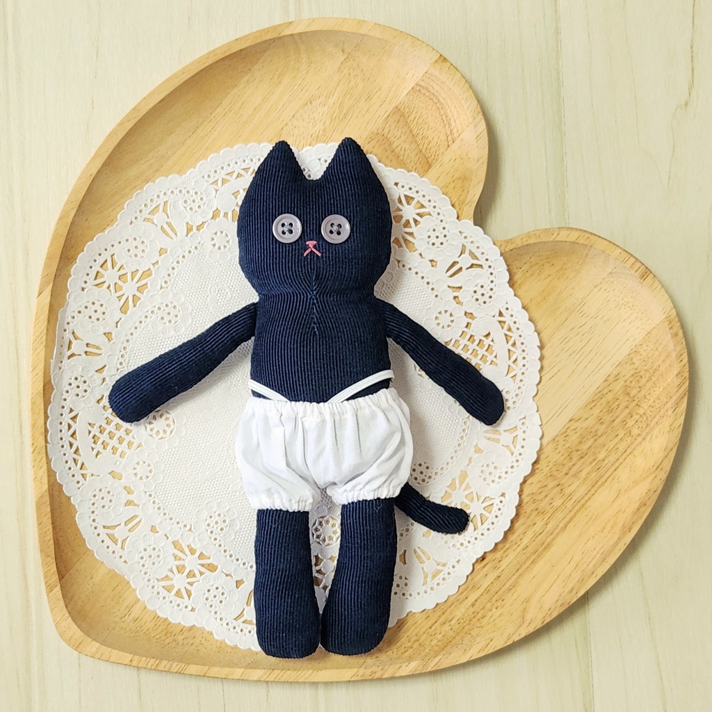 ぬいぐるみ おきがえねこちゃん 紺色