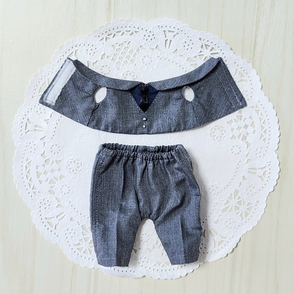 ぬいぐるみ服 グレーのセットアップ(パンツのセット)