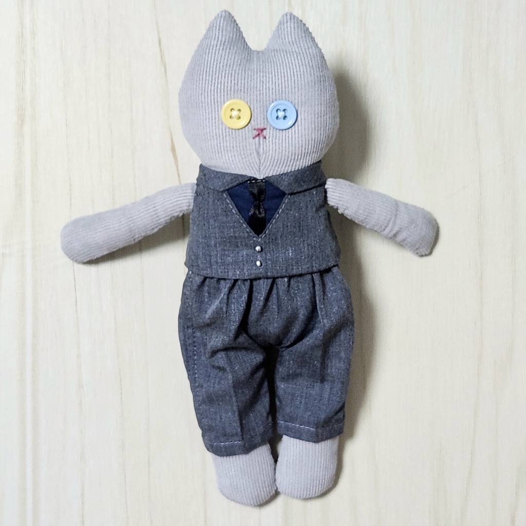 ぬいぐるみ服 グレーのセットアップ(パンツのセット)