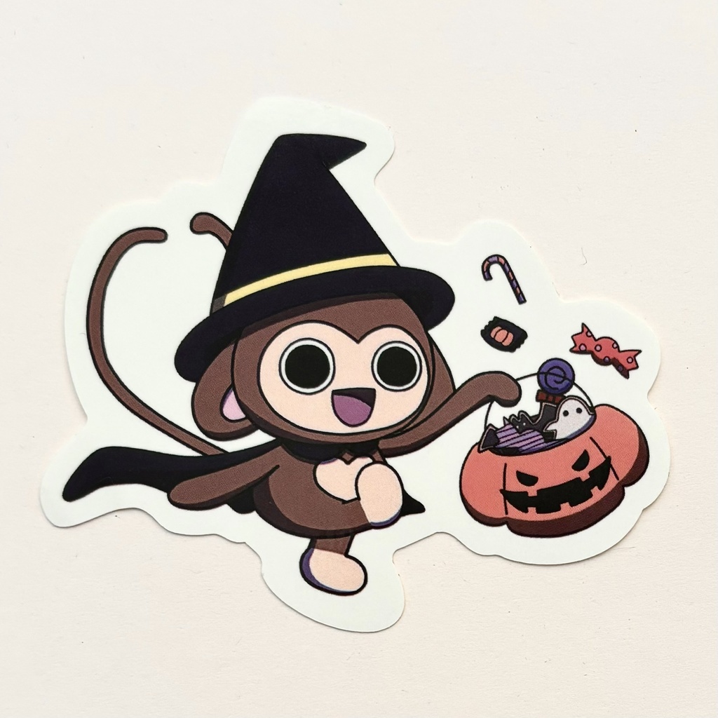 ハロウィン　さる　ステッカー