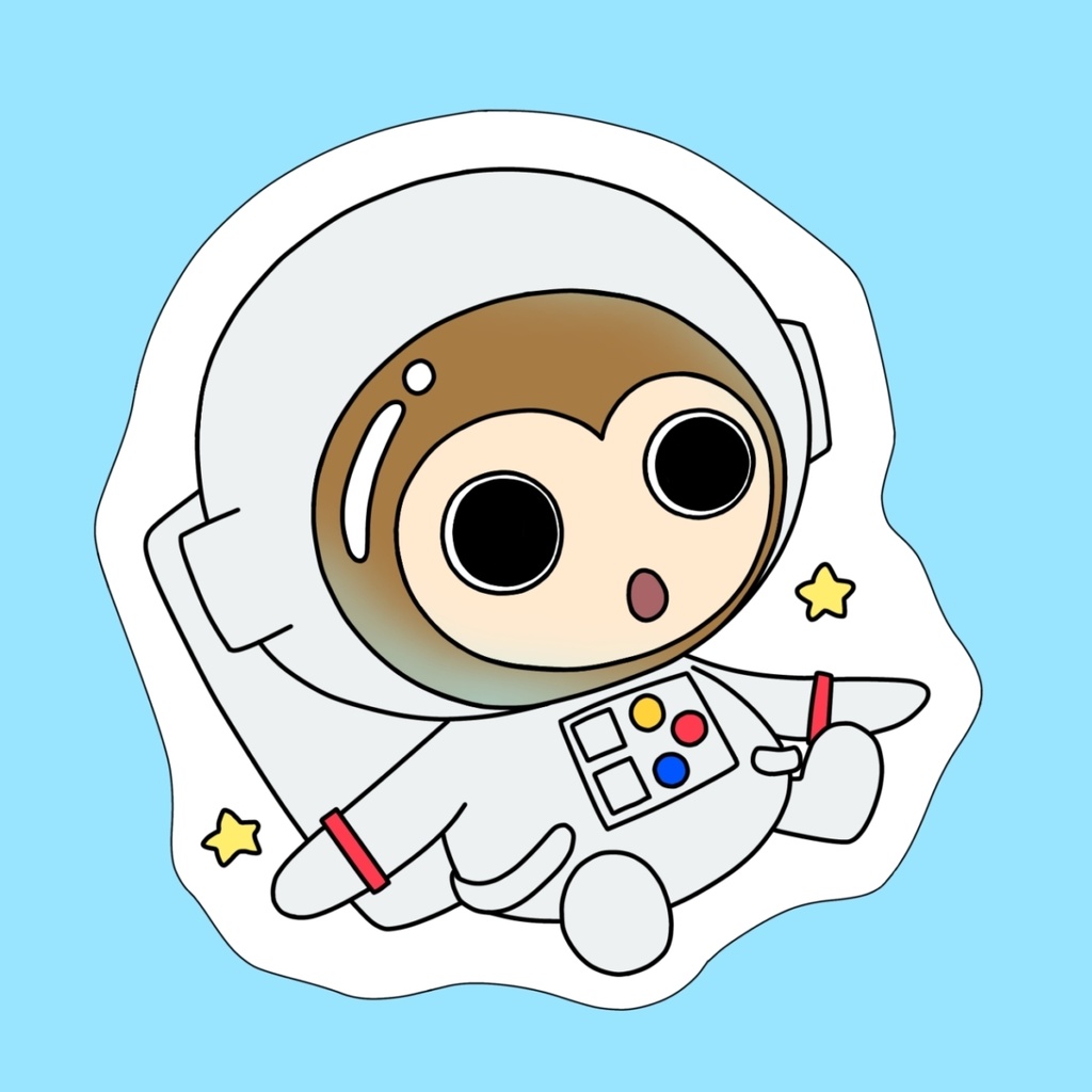 宇宙さる ステッカー