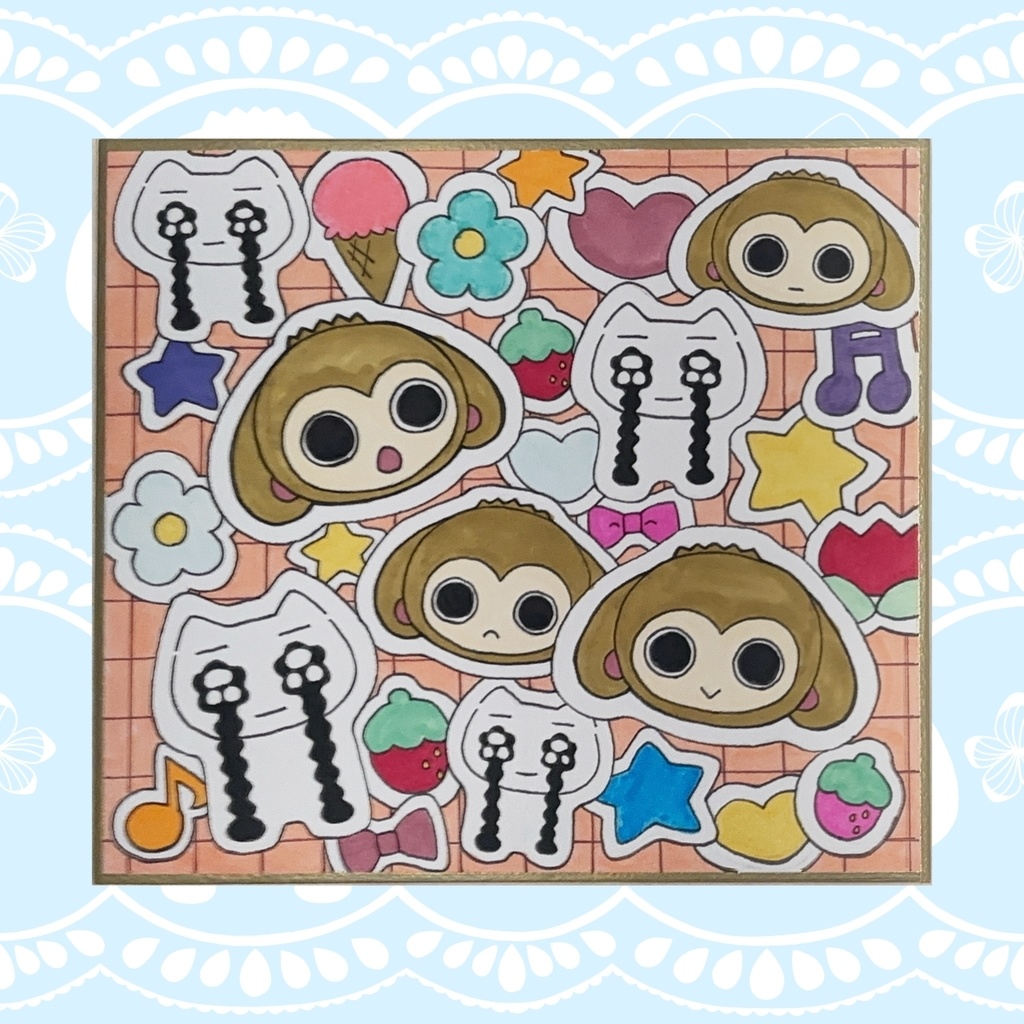 シール手描き色紙（136×121）