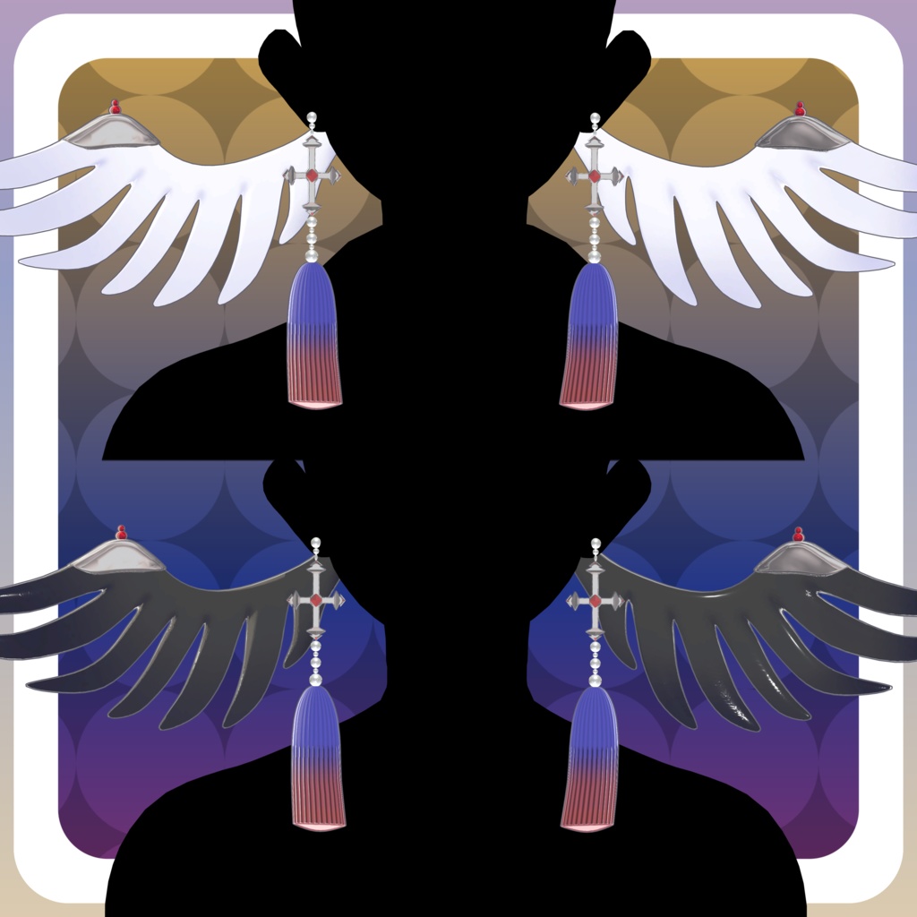 【5アバター対応】Wing hair 【アクセサリー付き髪型】