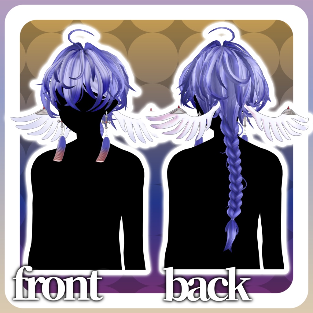 【5アバター対応】Wing hair 【アクセサリー付き髪型】