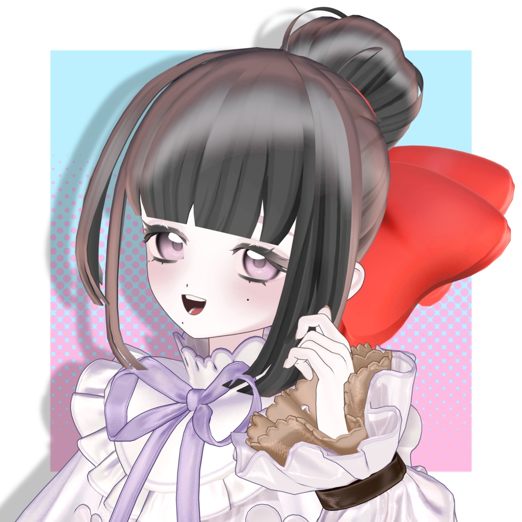 【フィユエちゃん対応・~4/22までsale】あめだまぼんぼん【リボン付き髪型】