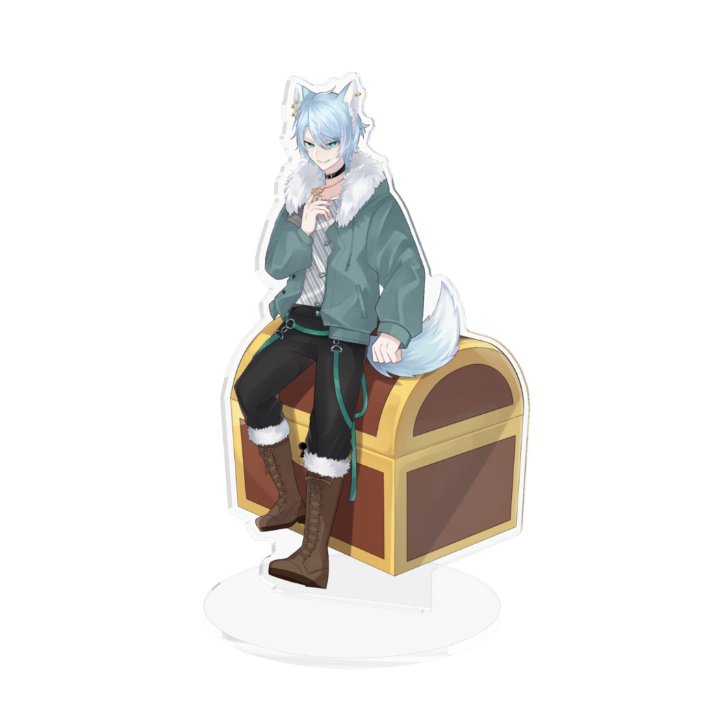 大きめサイズ！腰かけアクリルフィギュア