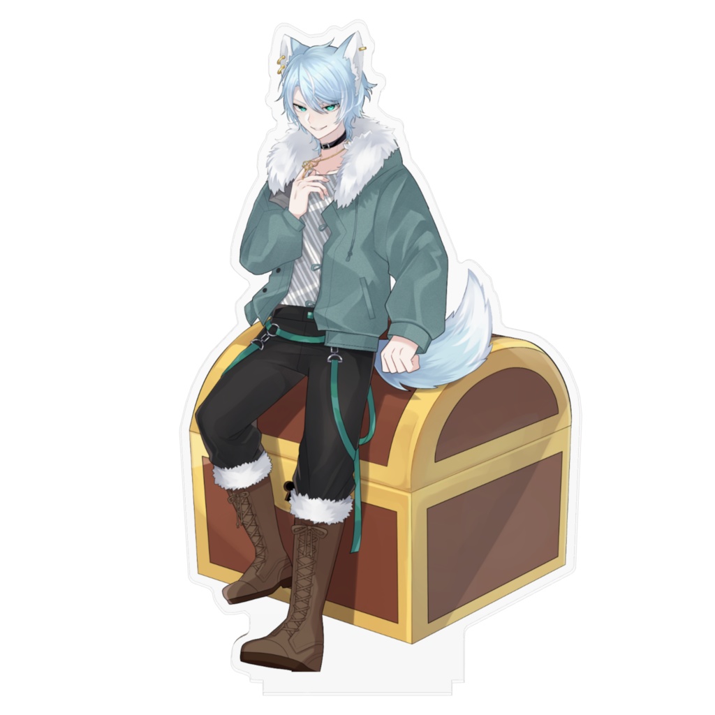 大きめサイズ!腰かけアクリルフィギュア