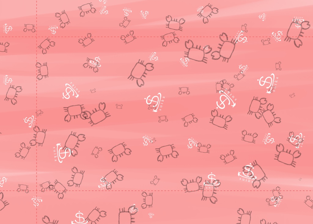 ブックカバー（文庫用）（かに）