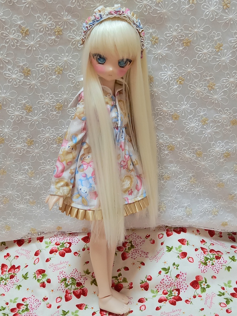 ドール服 MDD S胸サイズ ワンピース ペチコート ヘッドドレス