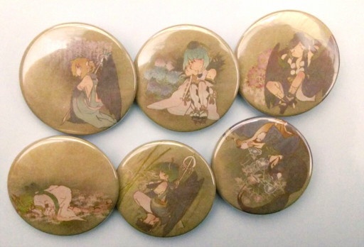 天狗と花缶バッジ【天狗6つセット】