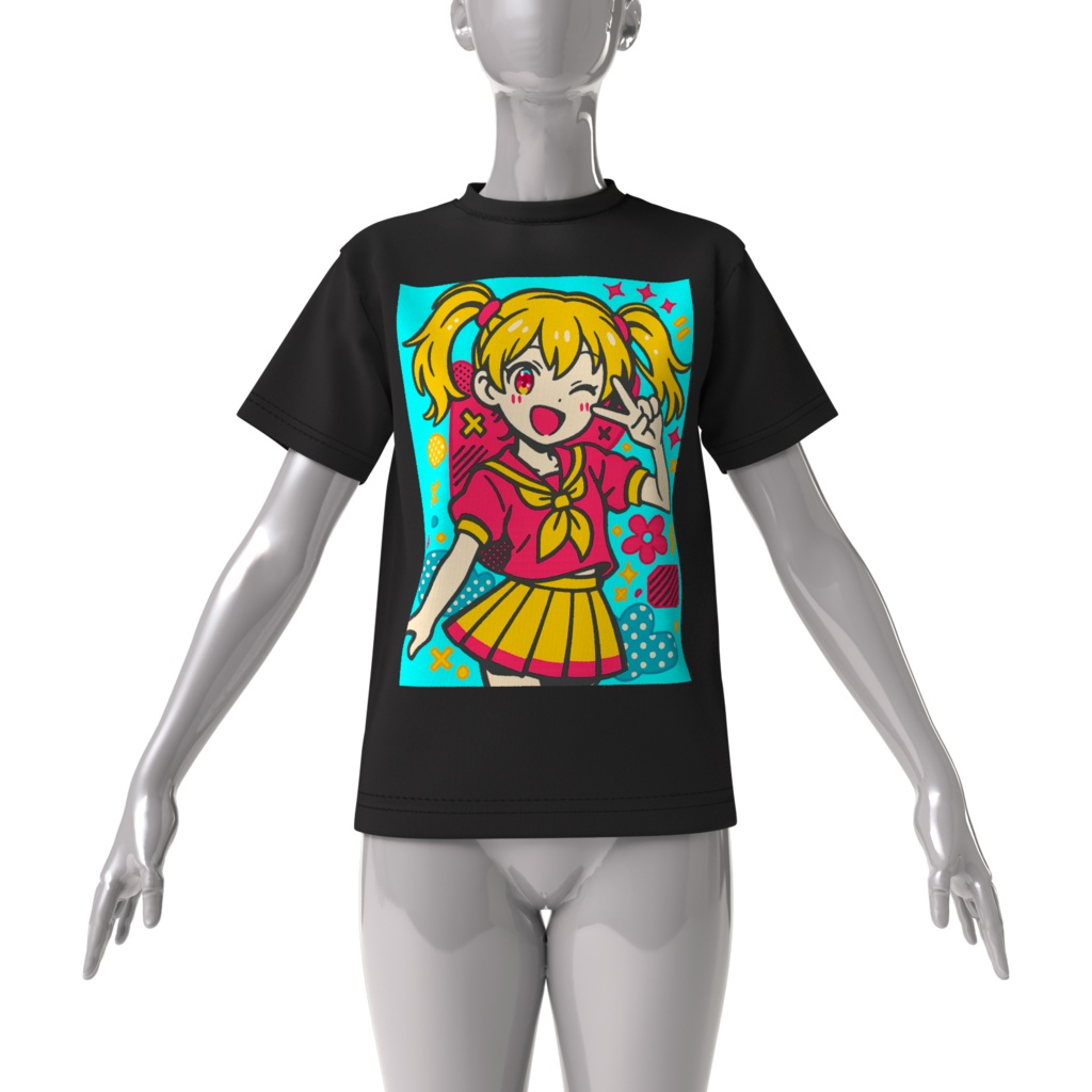 ツインテールちゃんTシャツ(ビッグシルエット)