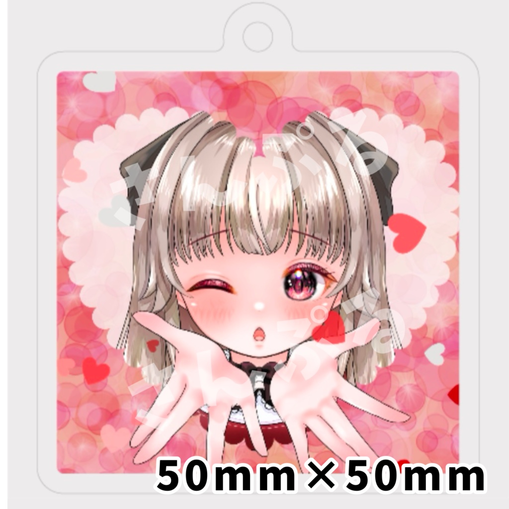 スクエアアクリルキーホルダーB_50mm