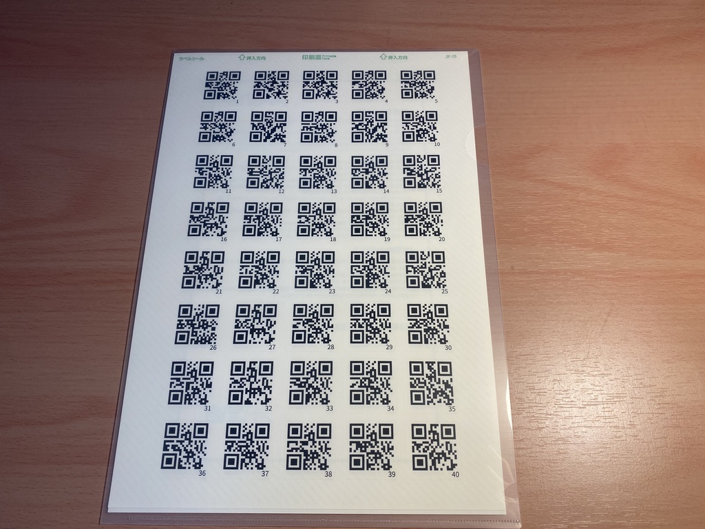 【4枚セット】iOSアプリ「人数カウントQR」用 コード印刷済み耐水シール1-40番*4枚