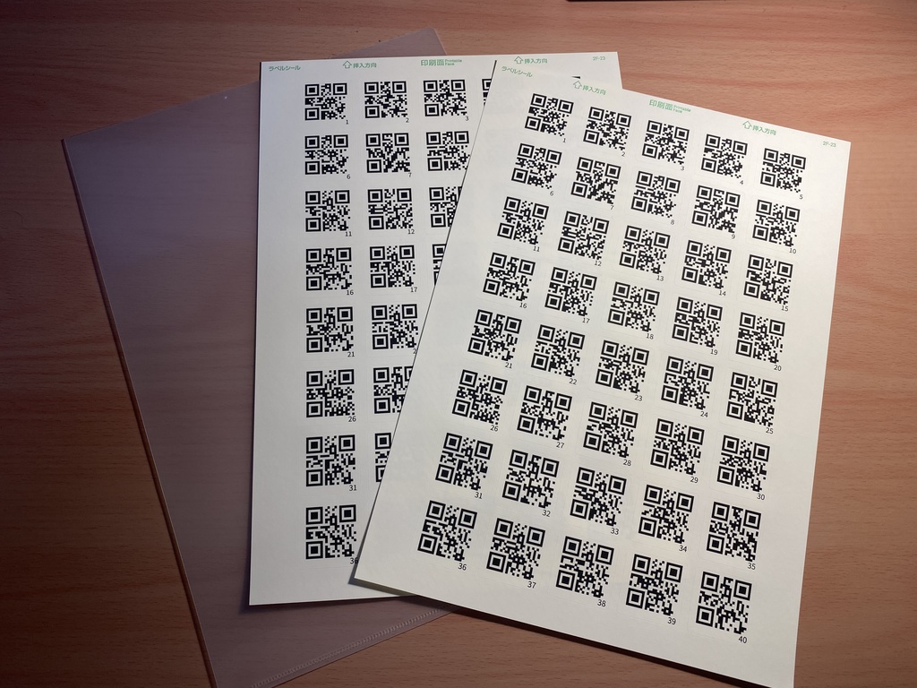 【4枚セット】iOSアプリ「人数カウントQR」用 コード印刷済み耐水シール1-40番*4枚