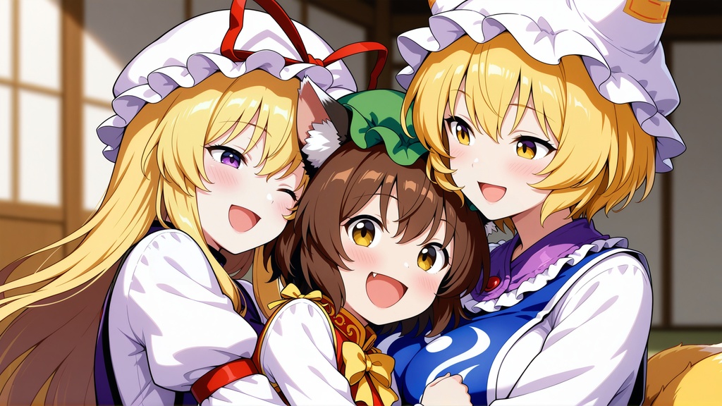 仲良し八雲家！-東方PC壁紙集（AI）-