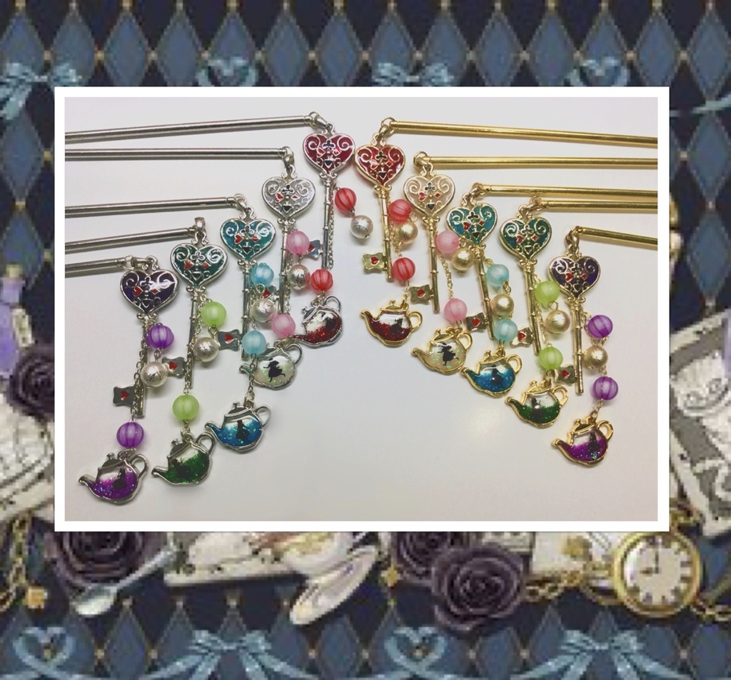 メルヒェン簪〜白うさぎのお茶会