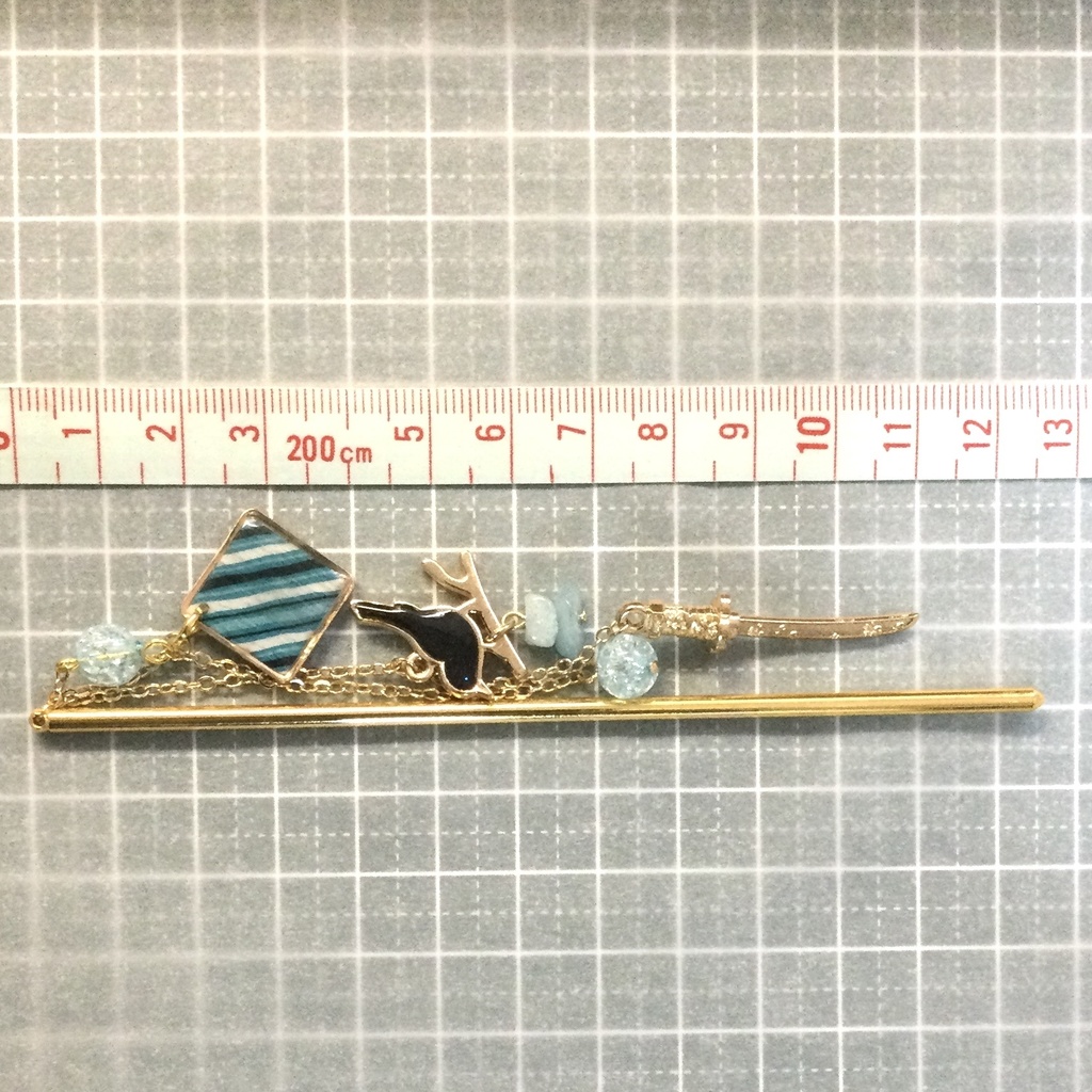 和柄刀剣簪 〜瑠璃色