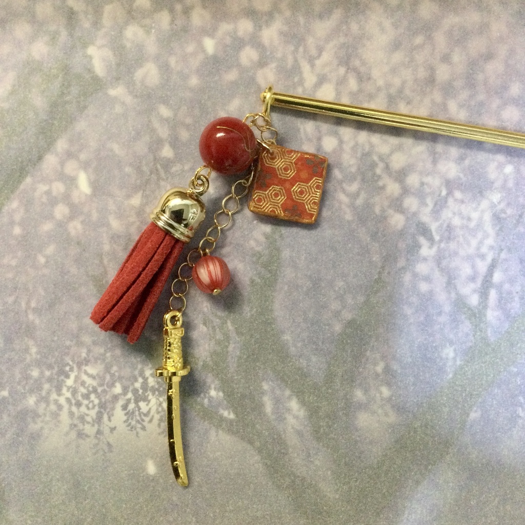 和柄刀剣簪 〜朽葉