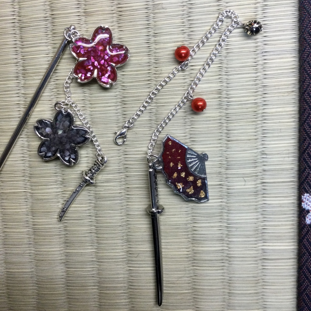 刀剣二連簪 赫灼