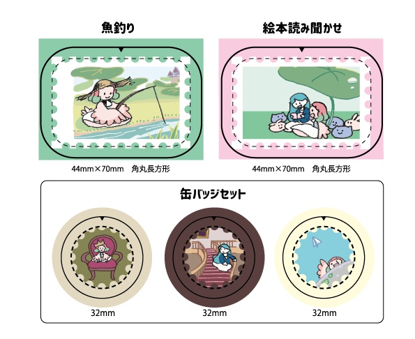 【缶バッジセット】snooze　建国記念切手シリーズ