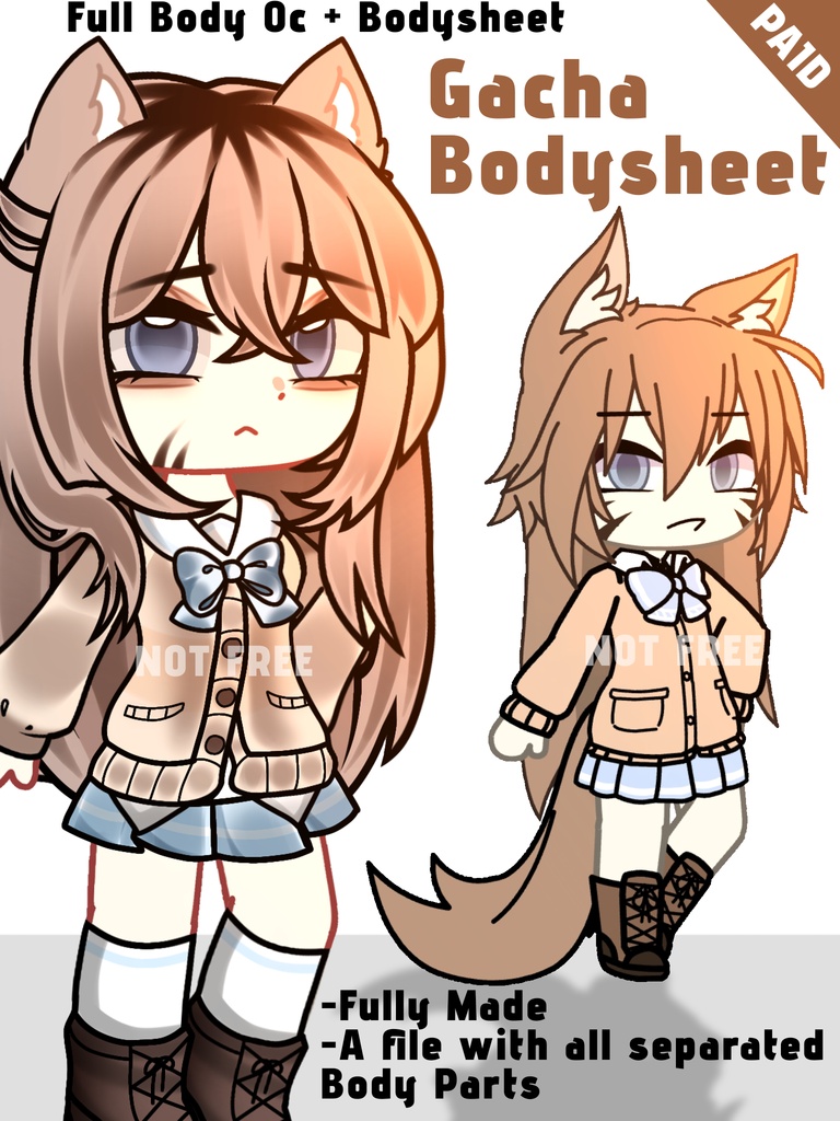 Brown Dog Girl Gacha BDS + Their Oc