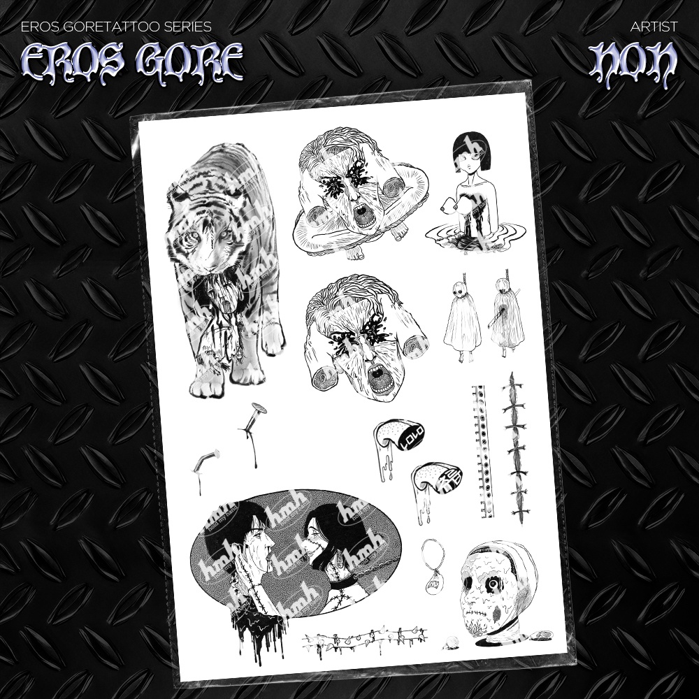 【VRChat】 Artist's Premium Tattoo Pack : "Eros Gore" / Tattoo, タトゥー、刺青、イレーズ味を出せる、 みんなのタトゥーテクスチャー