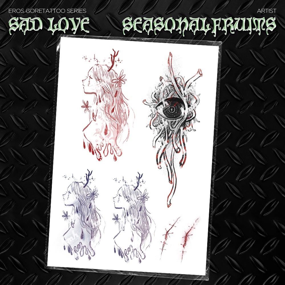 【VRChat】 Artist's Premium Tattoo Pack : "Eros Gore" / Tattoo, タトゥー、刺青、イレーズ味を出せる、 みんなのタトゥーテクスチャー