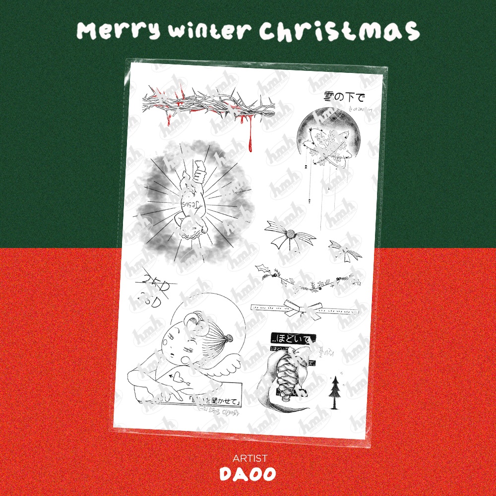 【VRChat】 " Merry Winter Christmas" : Artist's Premium Tattoo Pack / Tattoo, タトゥー、刺青、イレーズ味を出せる、 みんなのタトゥーテクスチャー